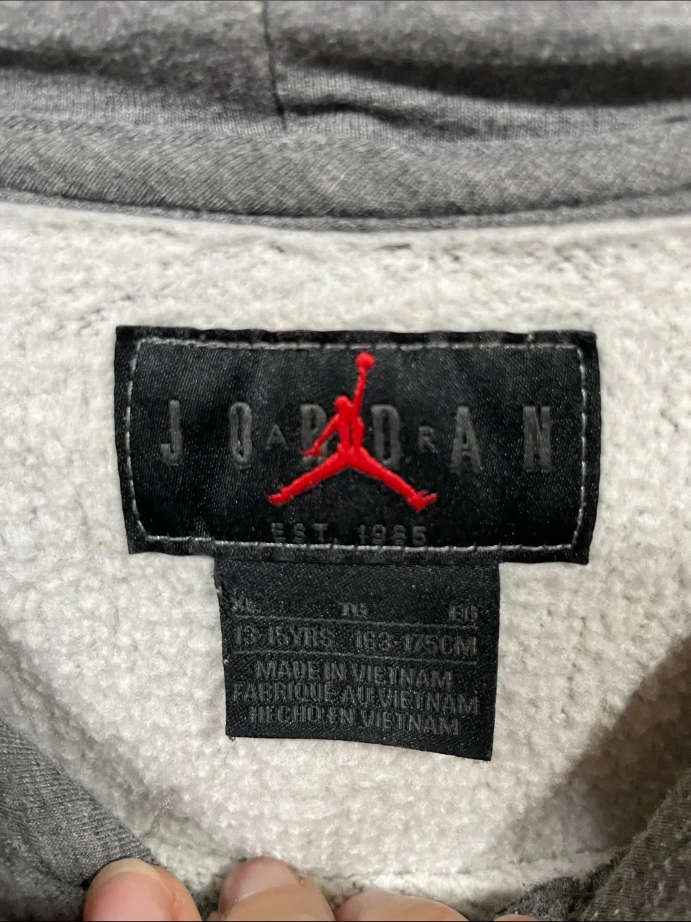 Jordan Gray Pullover Hoodie with Jumpman Chest Logo